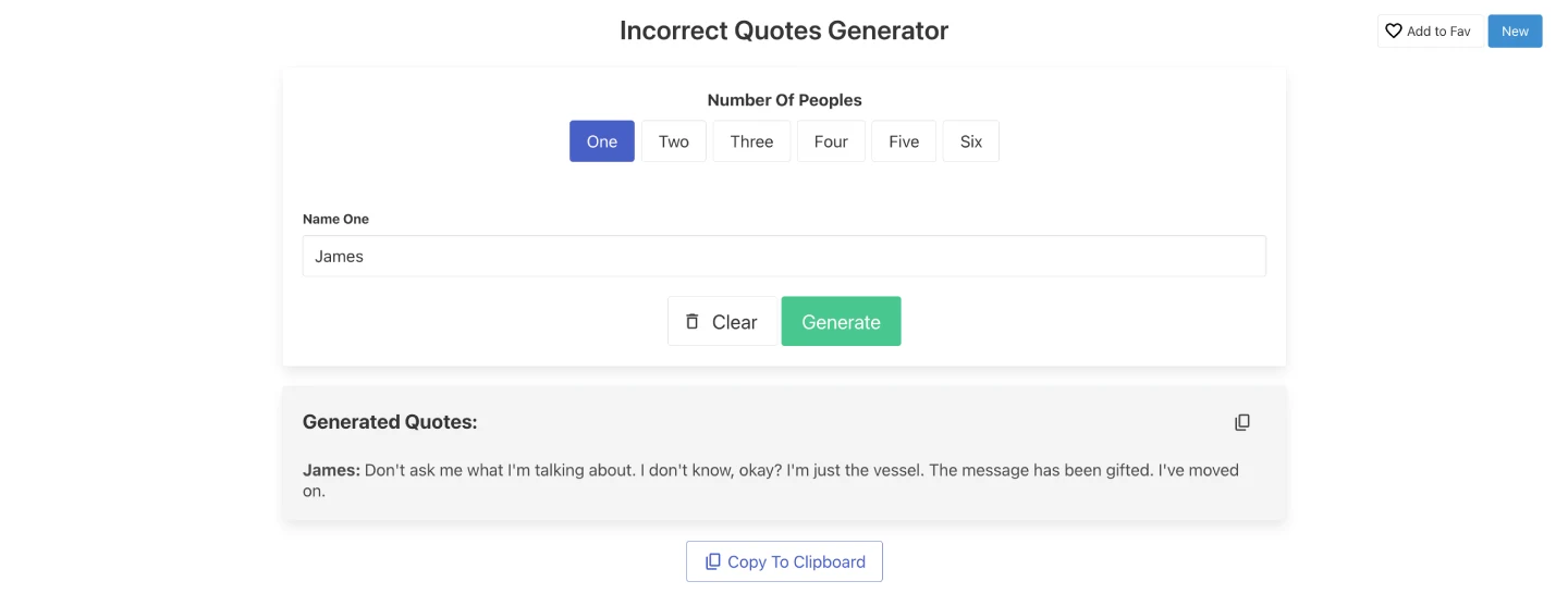 Incorrect Quote Generator