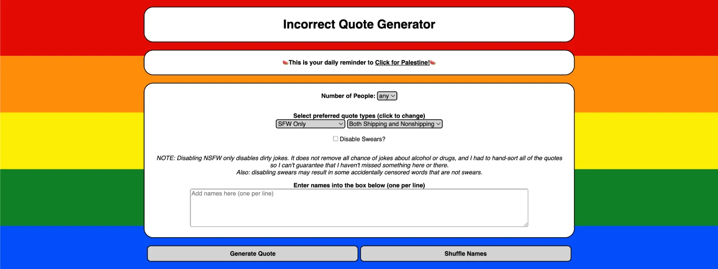 Incorrect Quote Generator