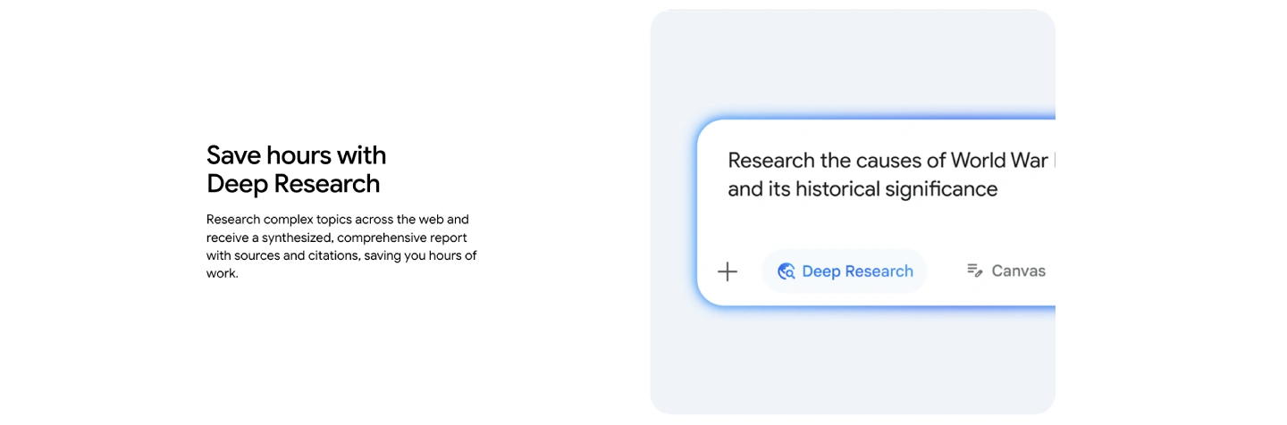 gemini student deep research feature