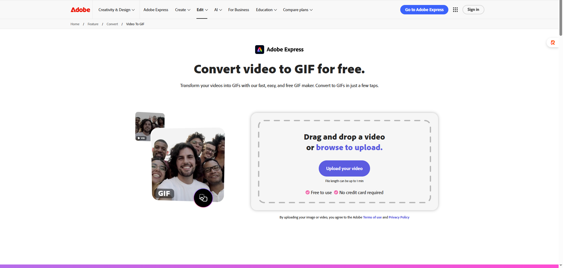 adobe express video to gif converter