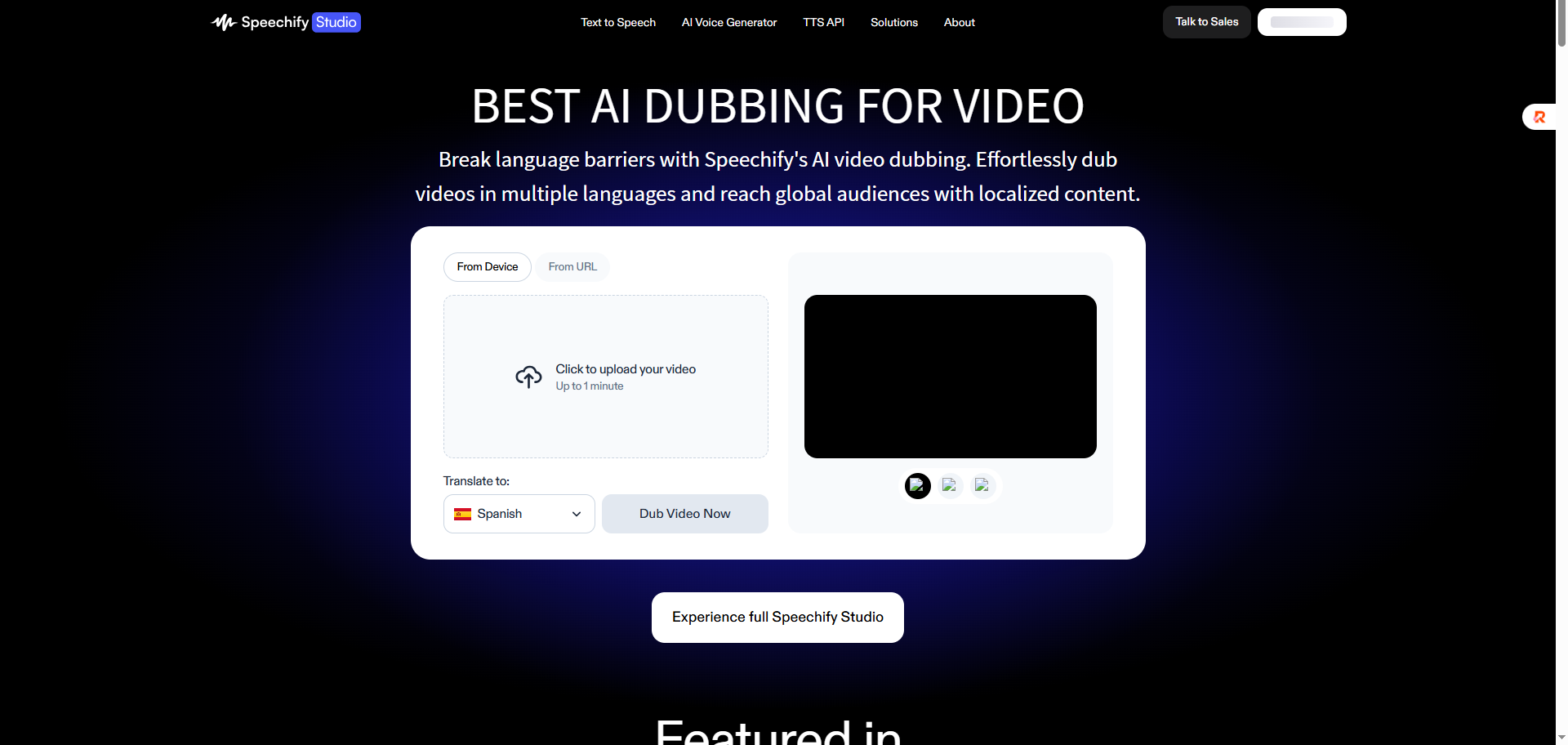 speechify dubbing
